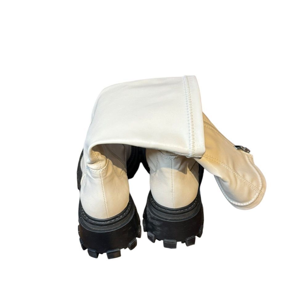Schutz Womens Boots Kendy Lug Sole Mid Calf Side Zip Up Leather White Size 7.5 B - Picture 5 of 7